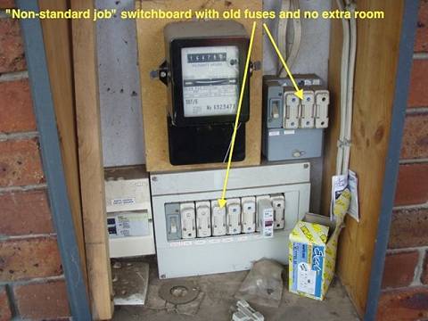 switchboards and meters: Switchboard not solar ready and requiring major upgrade